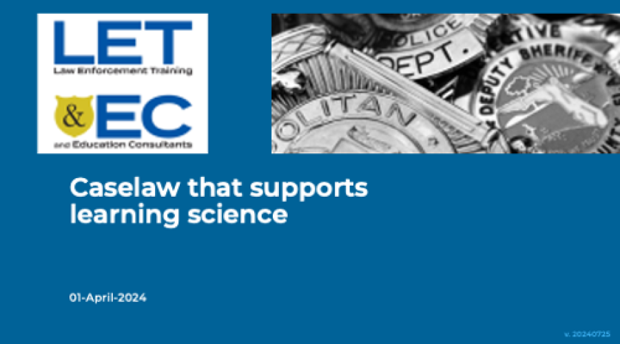 Caselaw that supports learning science