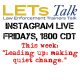 LETs Talk Live 02: Leading up: making quiet change